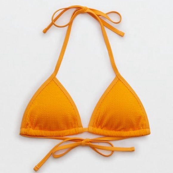 aerie Other - Aerie Crinkle String Bikini Top Simply Orange Size Large
